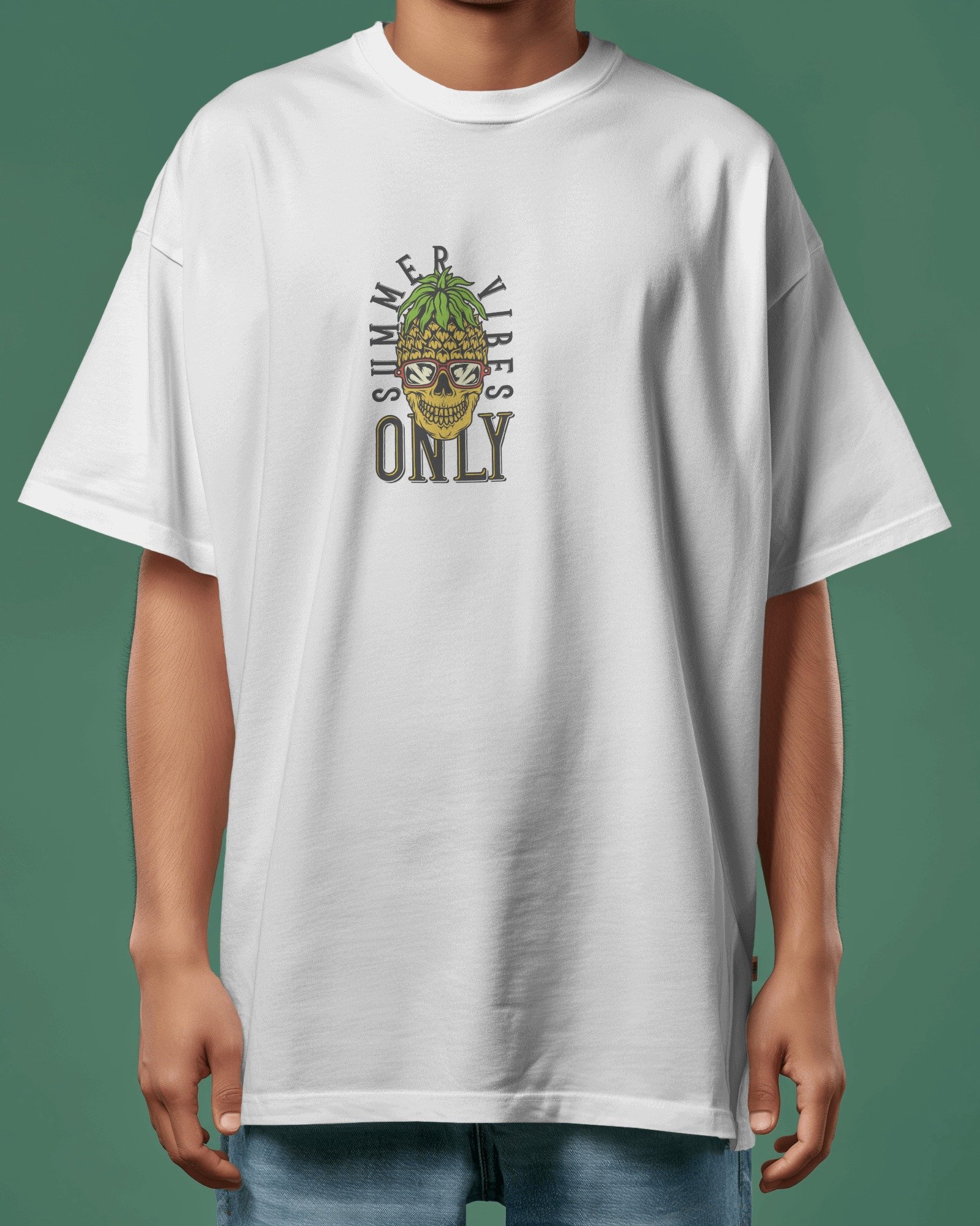 (ONLY VIBE )Men Cotton Oversized T-shirt